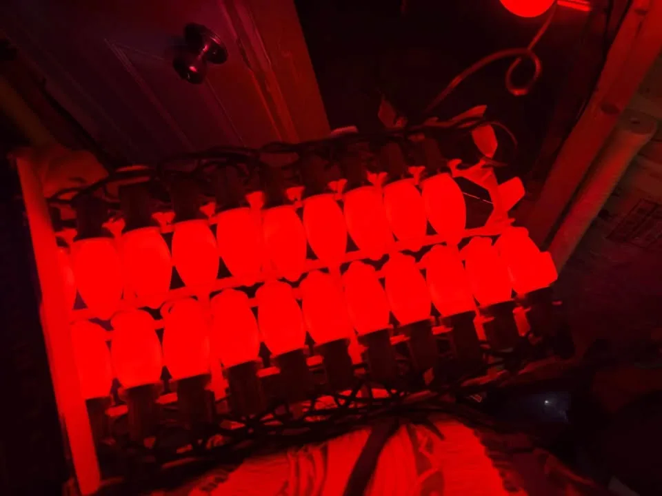 Vintage New Christmas C9 Red Lights 25ft Lot of 3 image indicator(4)