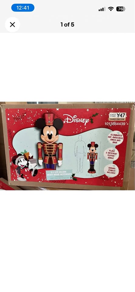 Disney 5Ft LED MICKEY MOUSE Nutcracker NEW 2025