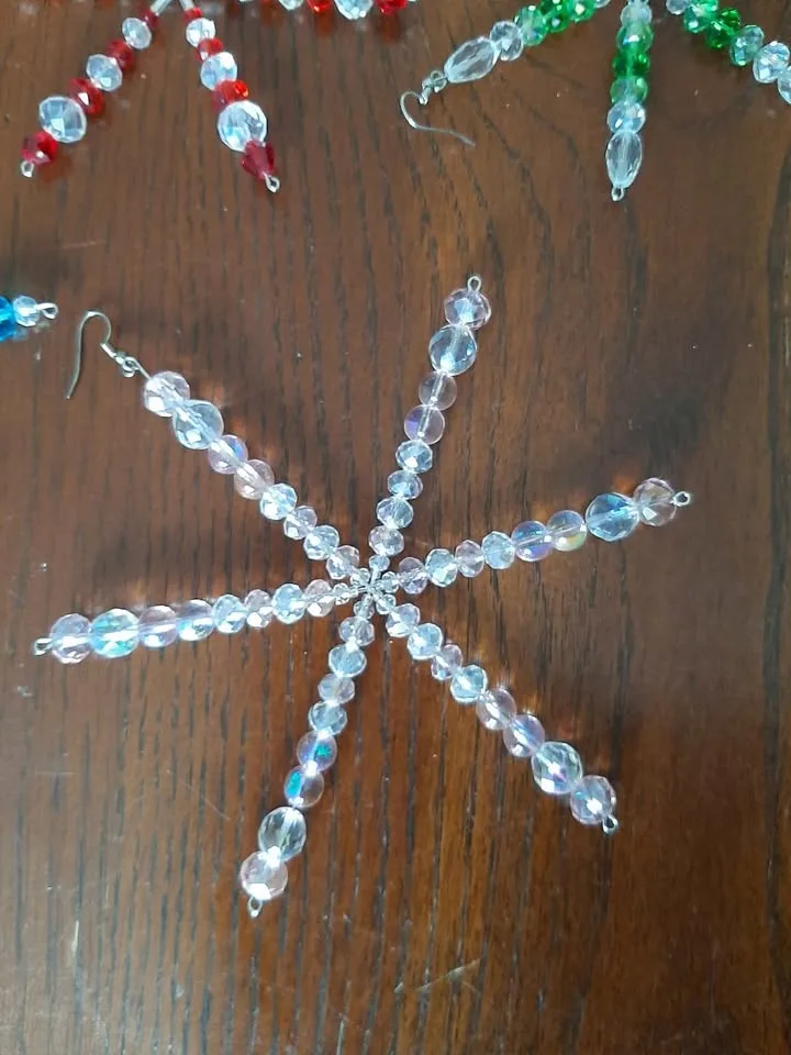 Hand made beaded Snow Flakes image indicator(10)