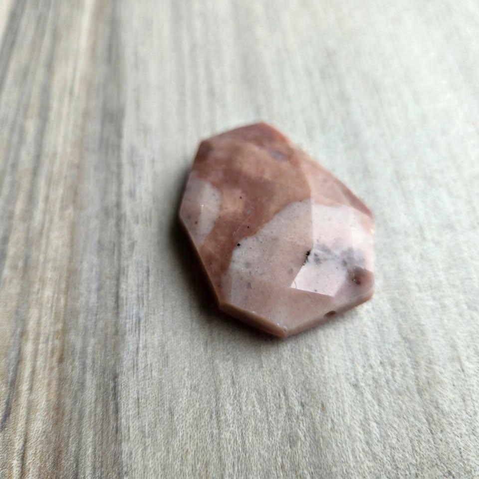 Unique faceted Pink Opal bead