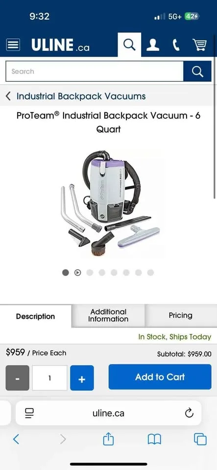 Proteam backpack vaccum image indicator(4)