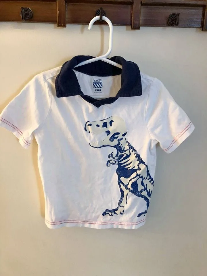 Boys Polo Shirt, Dinosaur Fossil (Old Navy) - Size 4T thumbnail