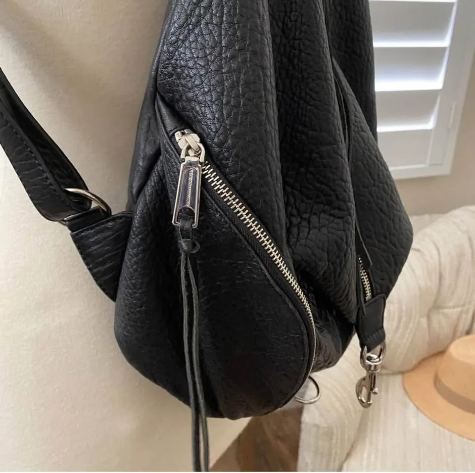 Rebecca Minkoff Black Pebbled Leather Julian Backpack - Medium image indicator(3)