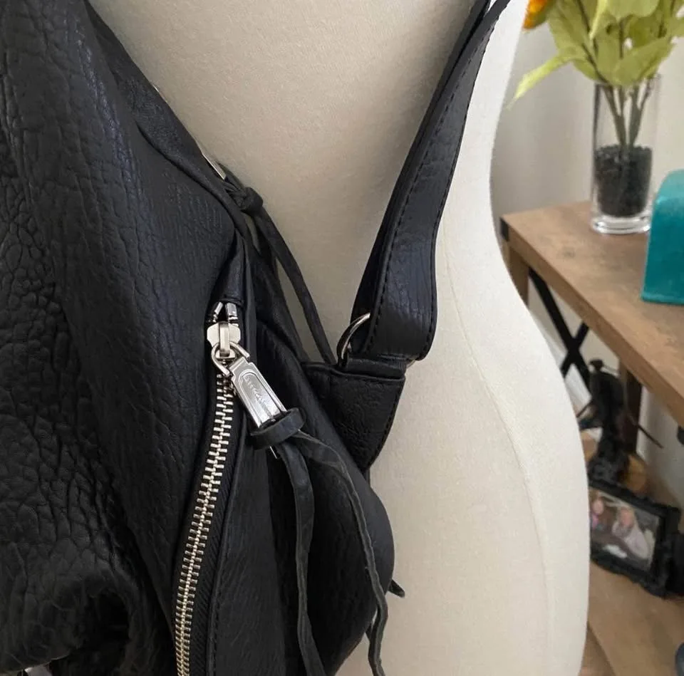 Rebecca Minkoff Black Pebbled Leather Julian Backpack - Medium image indicator(4)