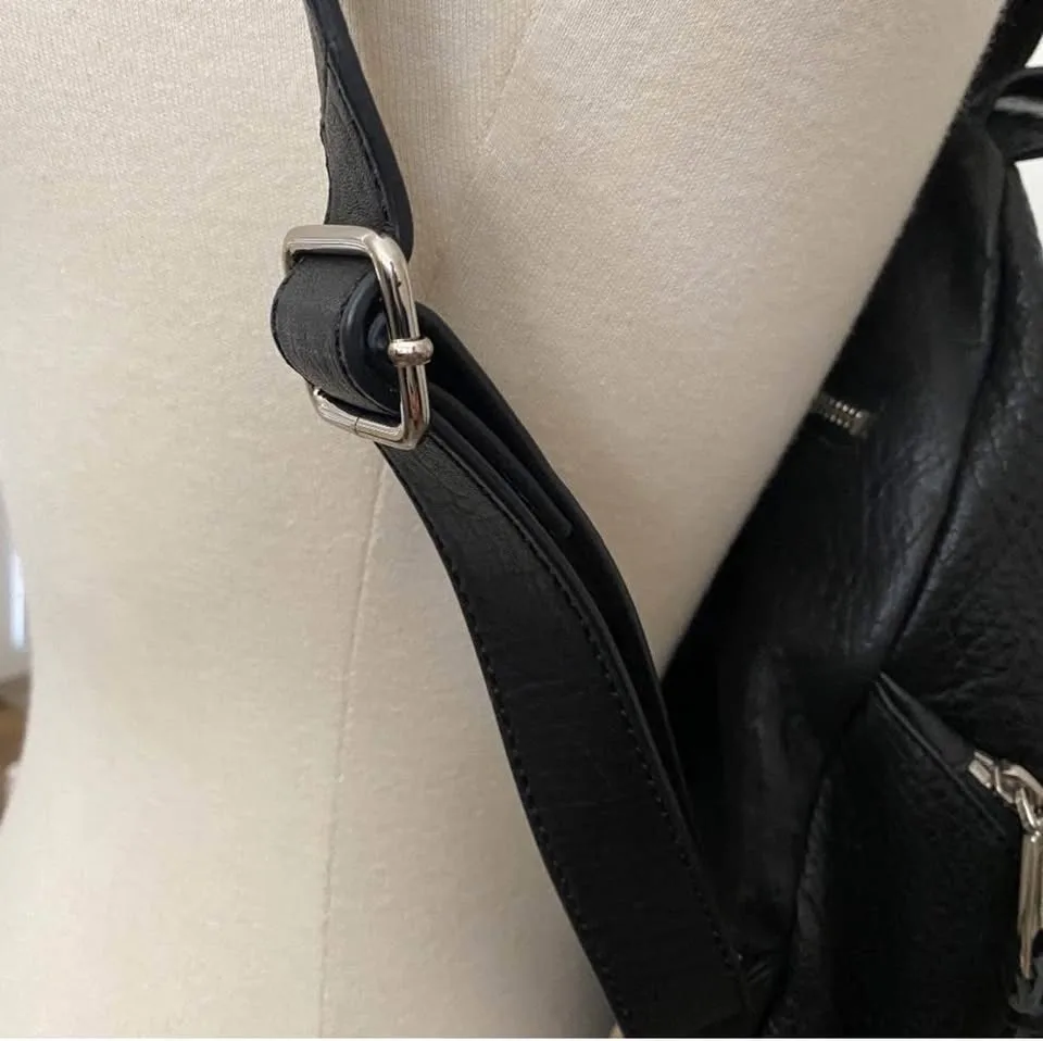 Rebecca Minkoff Black Pebbled Leather Julian Backpack - Medium image indicator(6)