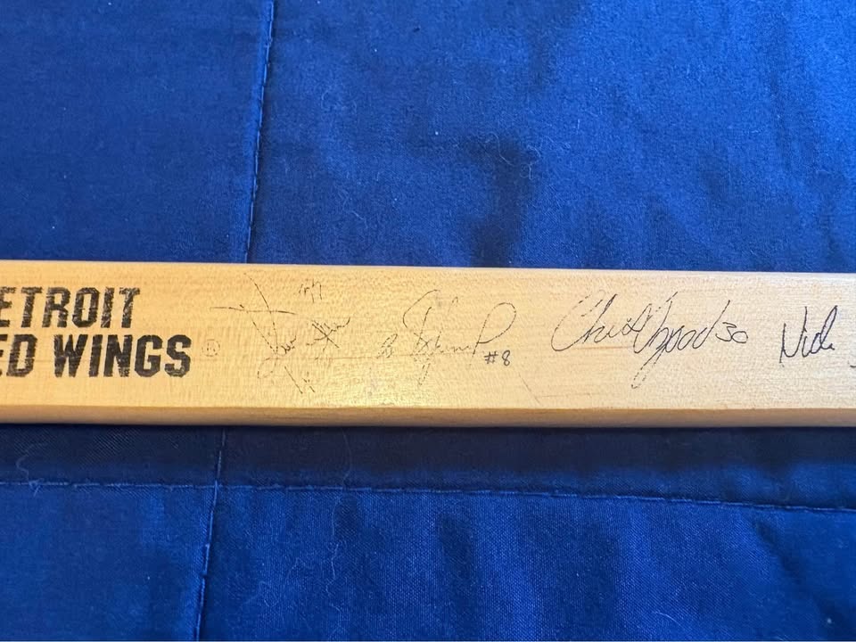 1998 Detroit Red Wings ministick with Signatures - photo 5