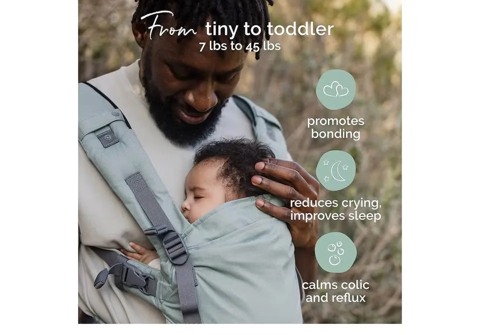 Baby carrier newborn to toddler-cotton, beautiful sea foam /adju image indicator(7)