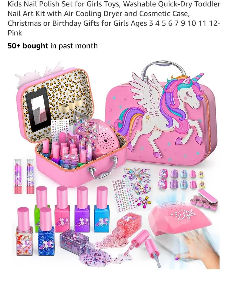 Girls nail art unicorn carry bag set-new thumbnail