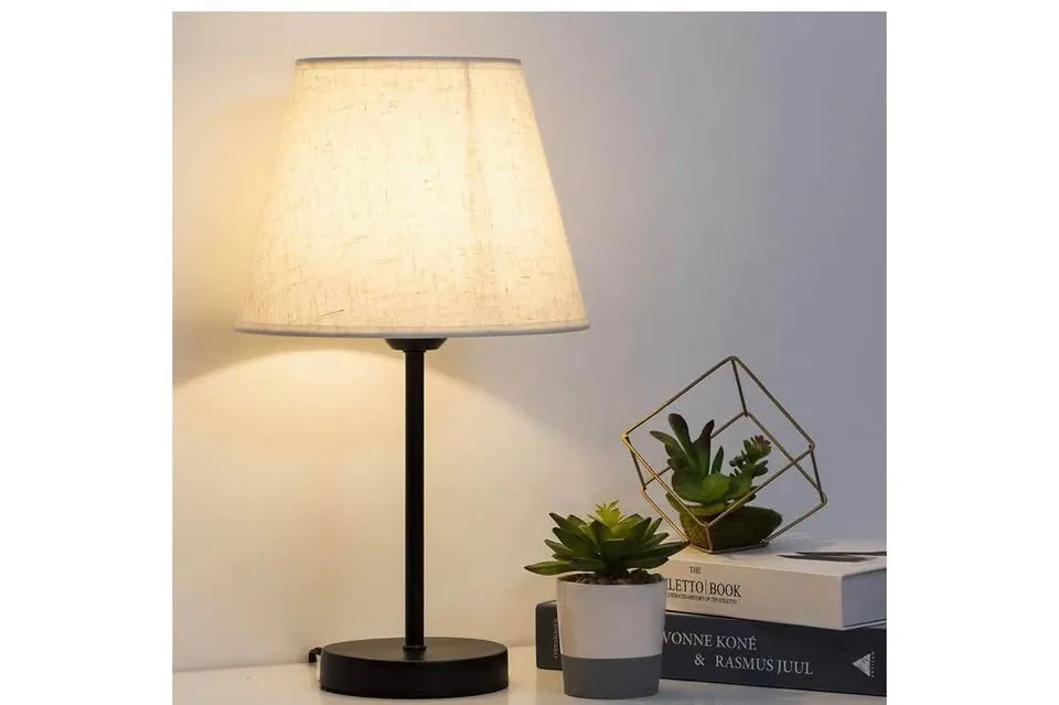 Table lamp set modern set of two-new -black metal base/on off sw image indicator(4)