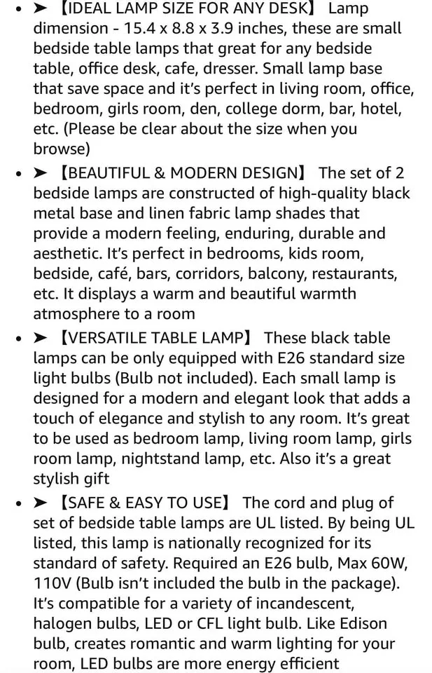 Table lamp set modern set of two-new -black metal base/on off sw image indicator(7)