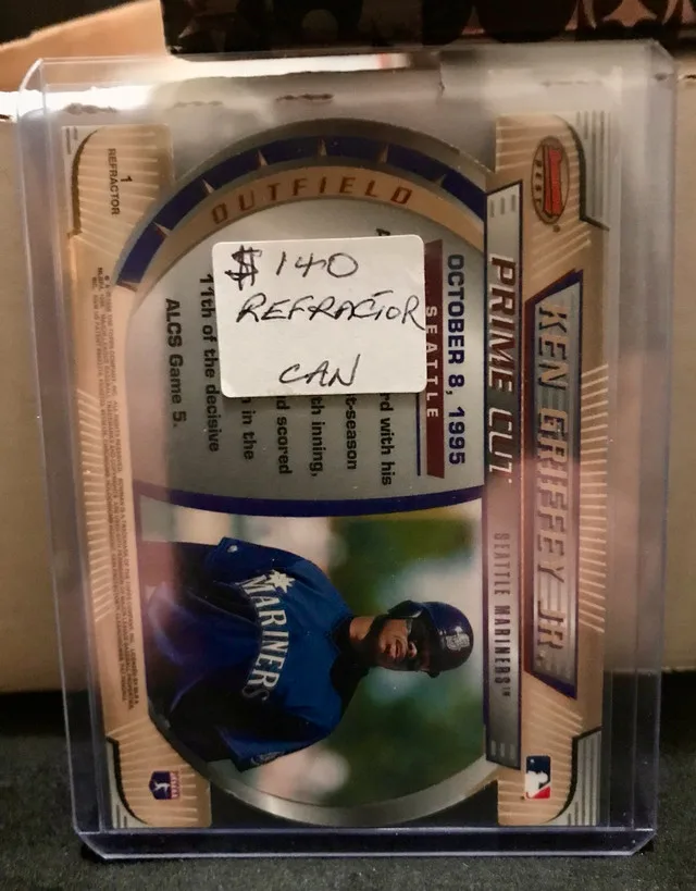 1996 Bowman's Best Cuts Refractor #1 Ken Griffey Jr. Mariners image indicator(2)