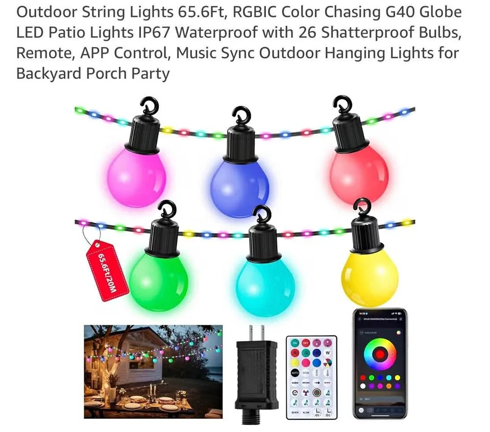 Christmas/app ,remote control Outdoor stings lights thumbnail