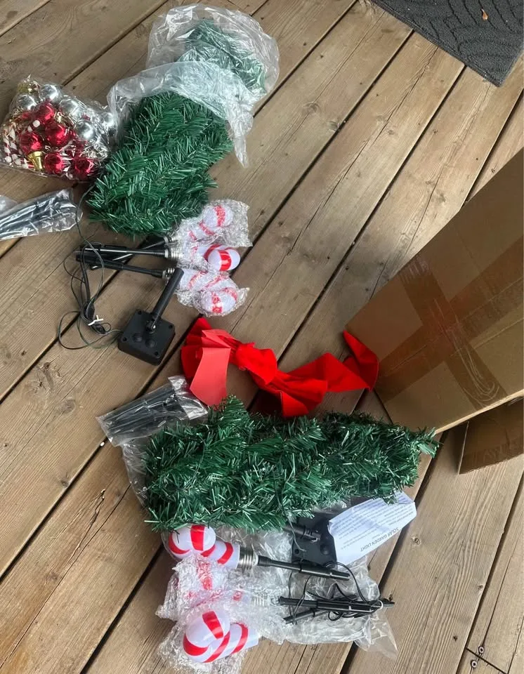 Outdoor solar Christmas 2 set -30 inch tree with light top candy image indicator(2)