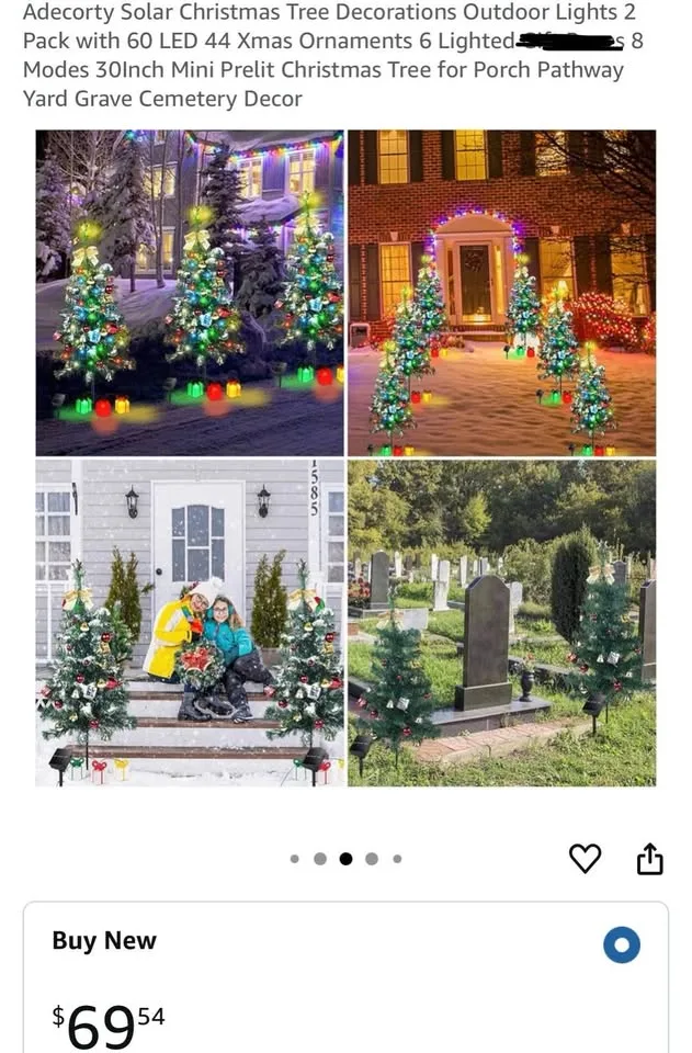 Outdoor solar Christmas 2 set -30 inch tree with light top candy image indicator(3)