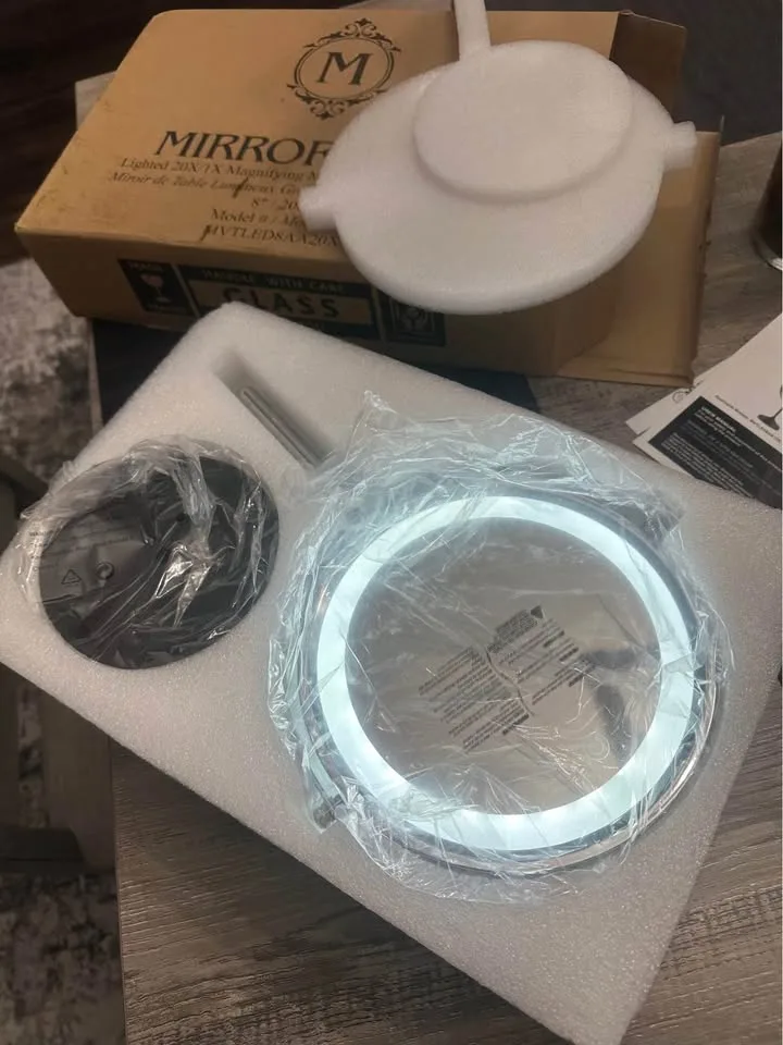 Make up stand lighted mirror/rechargeable-new with three LED lig image indicator(2)