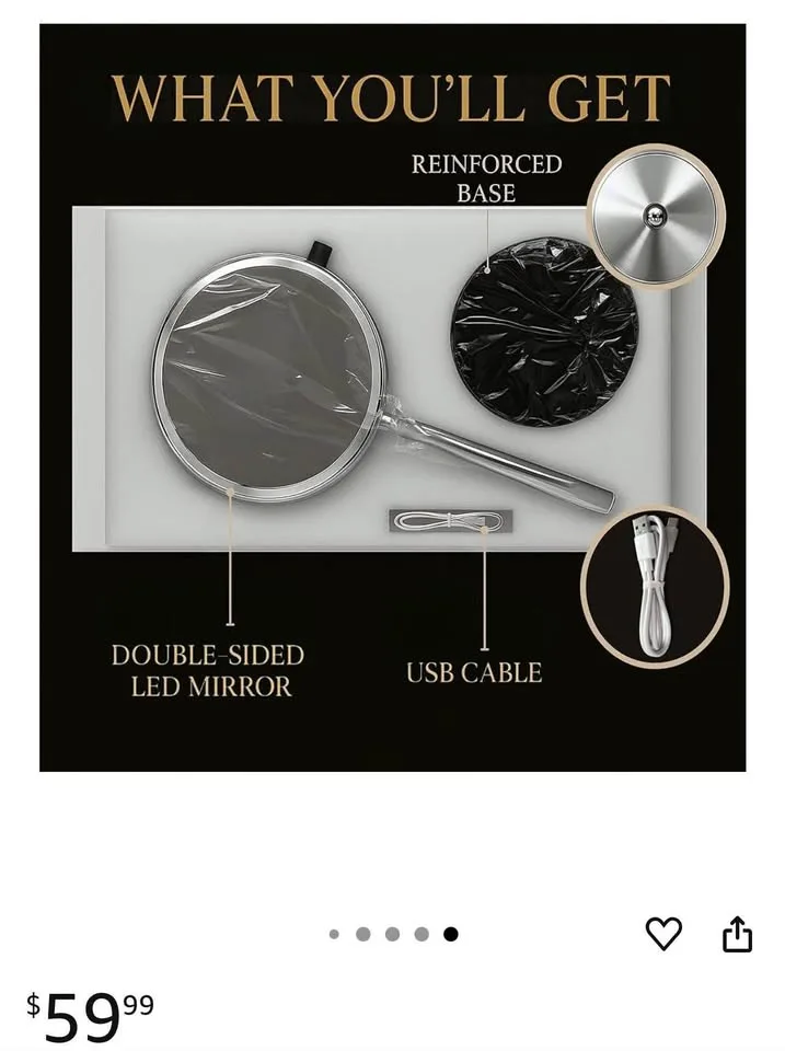 Make up stand lighted mirror/rechargeable-new with three LED lig image indicator(6)