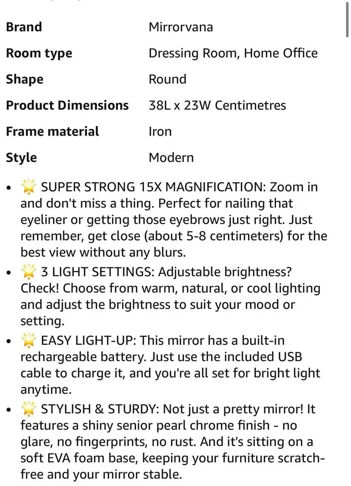 Make up stand lighted mirror/rechargeable-new with three LED lig image indicator(9)