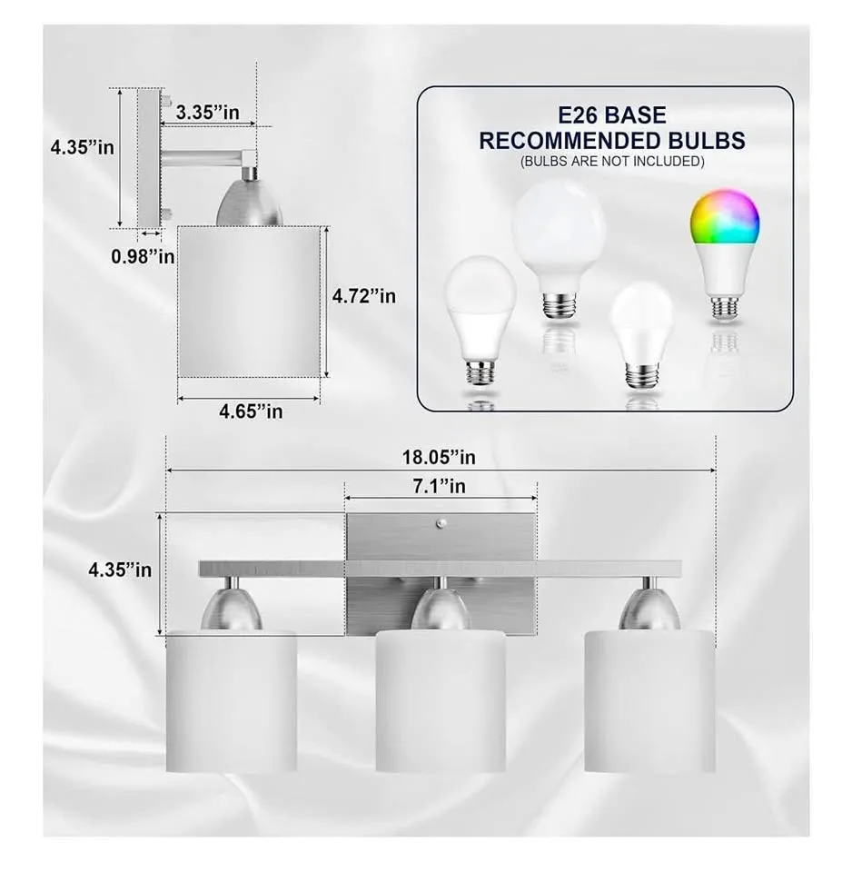 Bathroom light/brushed nickel-new 18 thumbnail