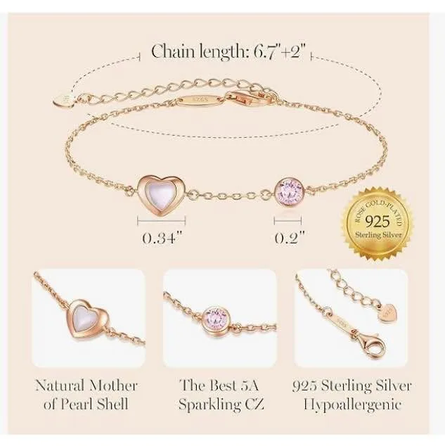 Ladies love heart bracelet- new-925 sterling silver in gift box image indicator(4)