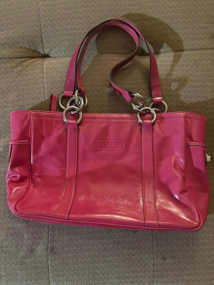 Coach East west gallery tote pink shoulder bag