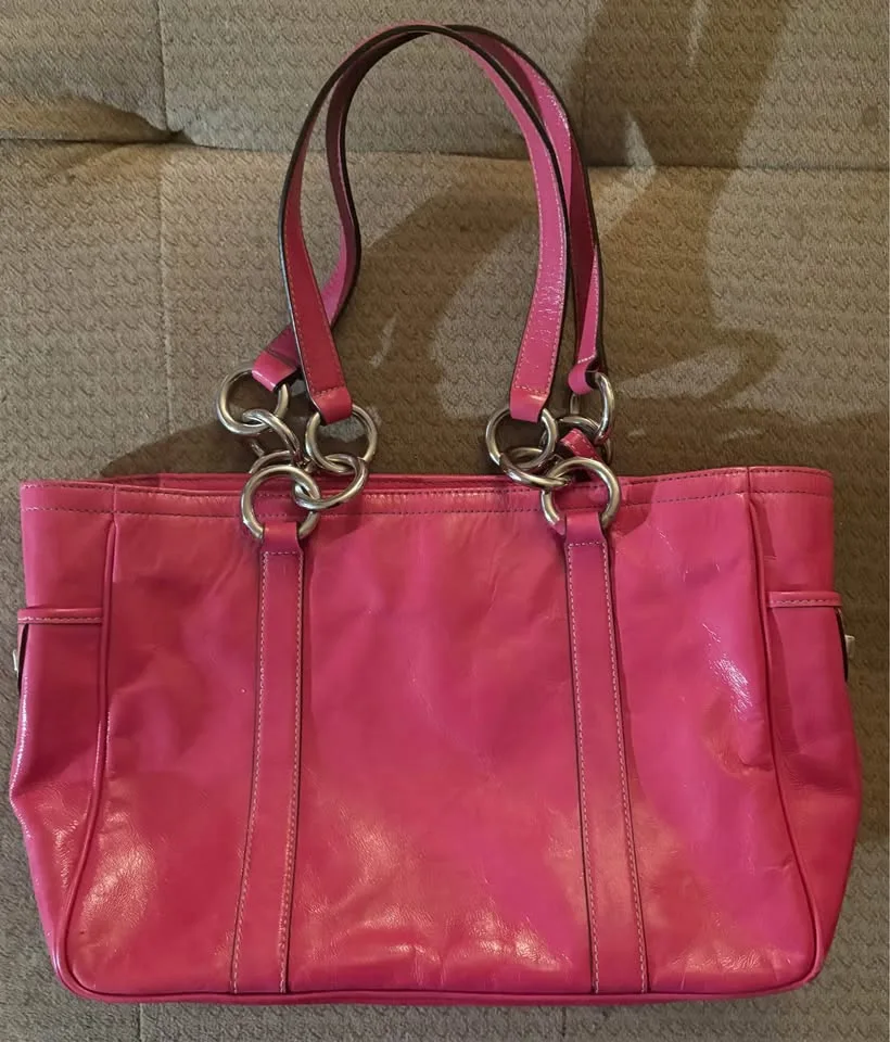Coach East west gallery tote pink shoulder bag image indicator(2)