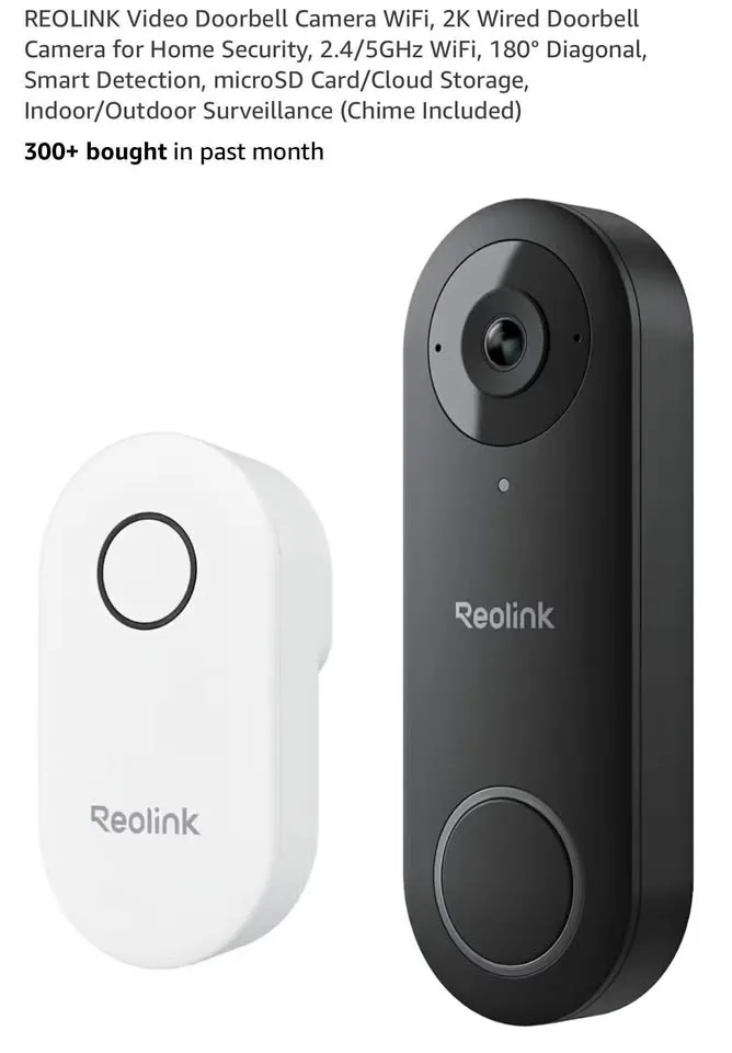 Video doorbell camera/ Wi-Fi-new- indoor, outdoor /chime include thumbnail