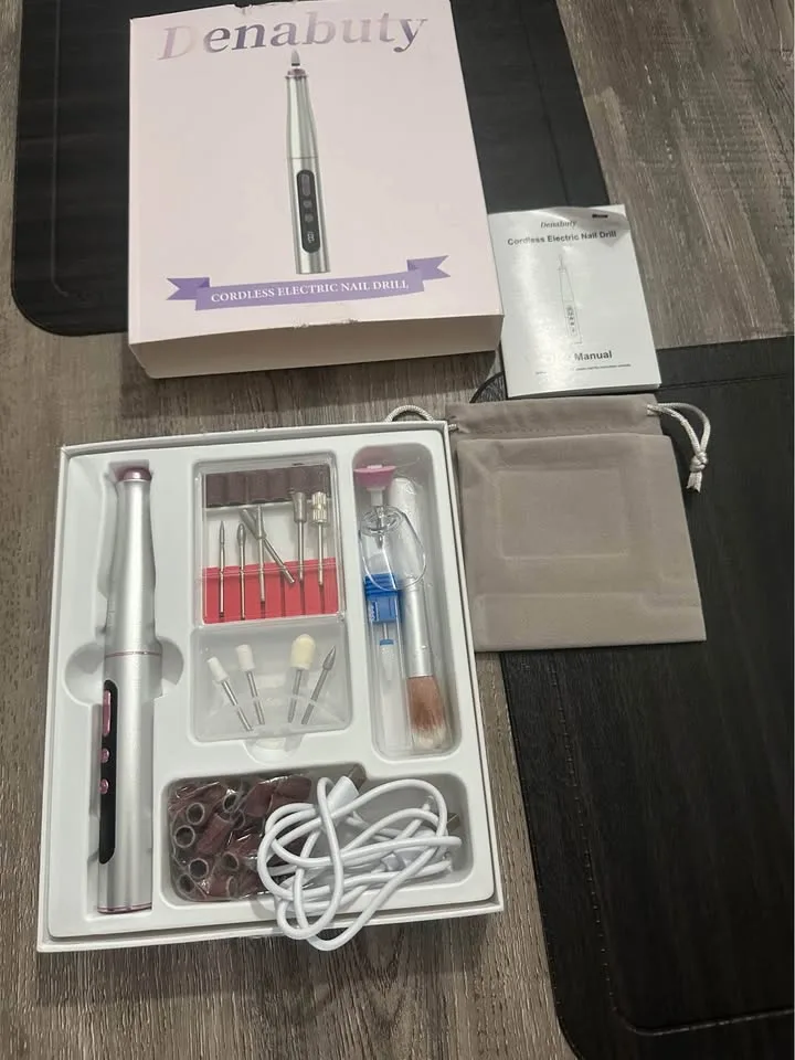 Nail cordless machine-new- nail file kit/ gel removal /pedicure image indicator(2)