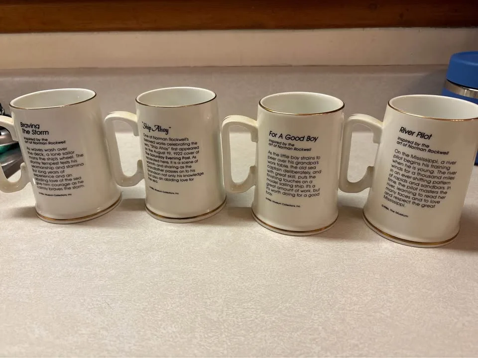 Set of 4 Vintage Norman Rockwell Mugs “The Mariners” image indicator(10)