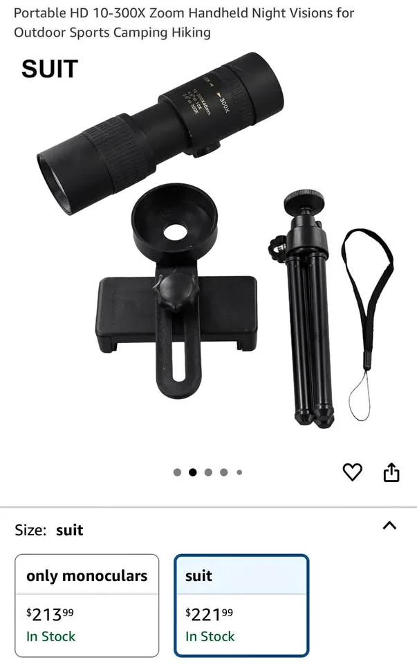 Telescope portable HD-new 300x zoom night vision /smart phone ca thumbnail