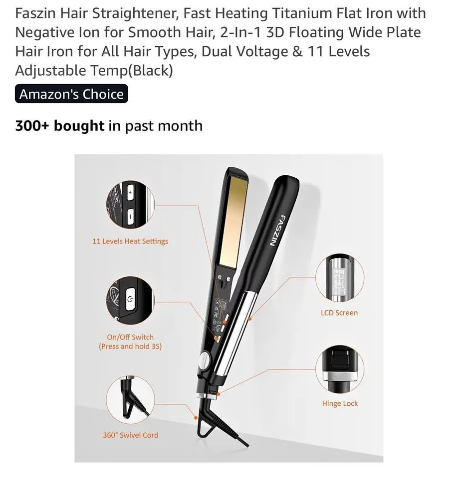 Hair straightener digital/titanium-new Multiple heat settings thumbnail