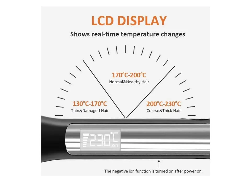 Hair straightener digital/titanium-new Multiple heat settings image indicator(6)