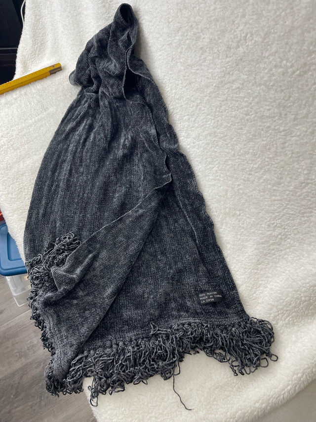 Grey Bouclé Scarf