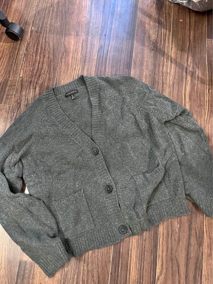 Grey button up sweater