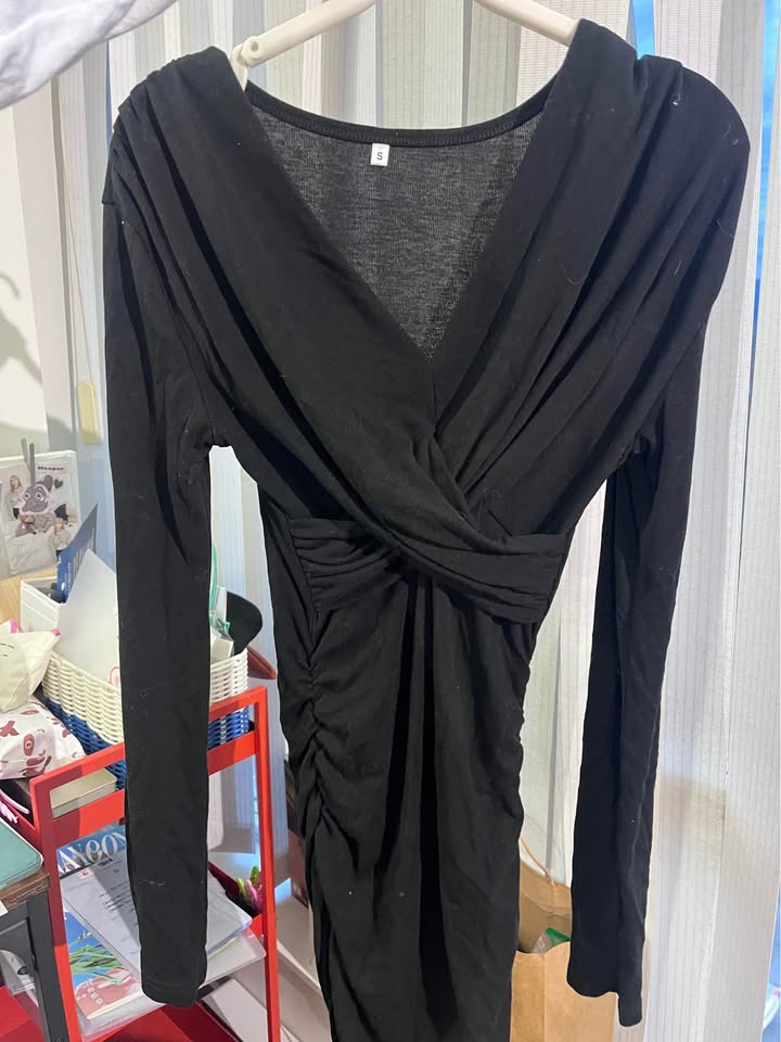 Women black mini dress - photo 2