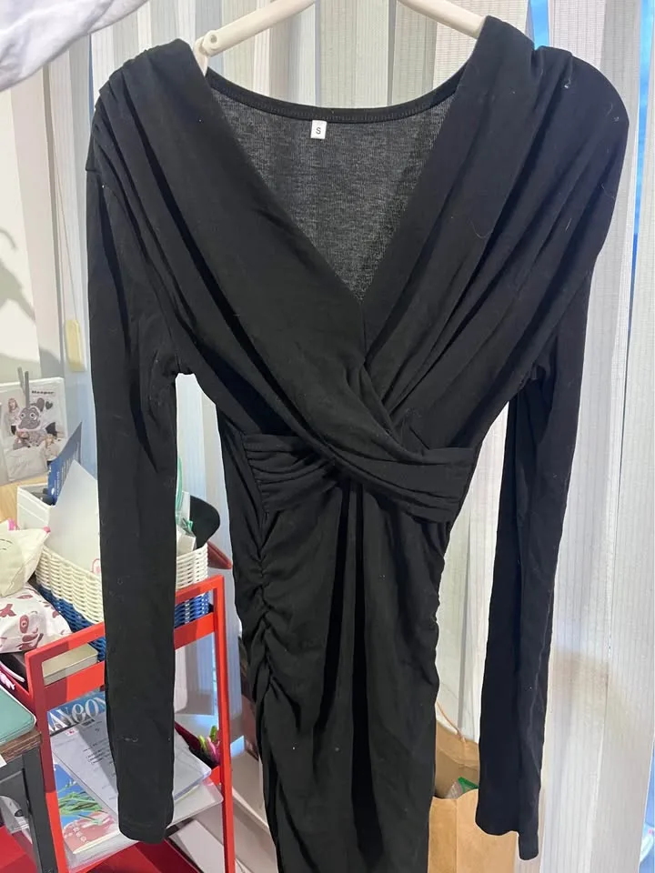 Women black mini dress image indicator(2)