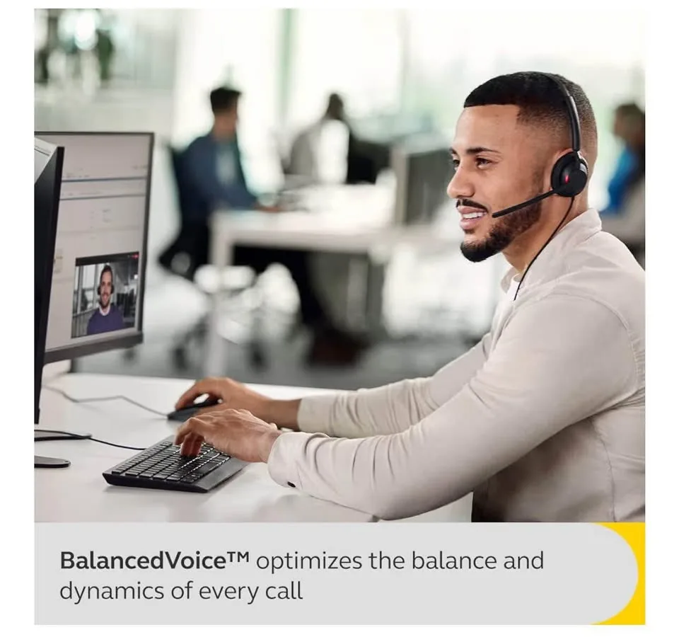 Computer headset -new-answer/mute adjust volume at fingertips image indicator(5)