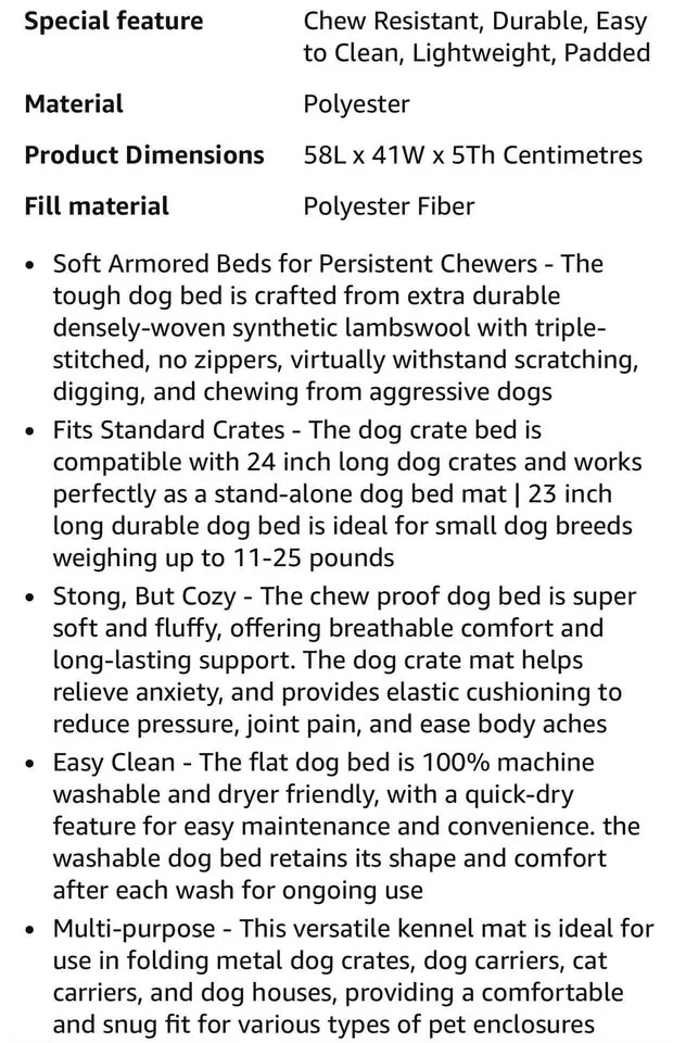 Dog small crate bed-new- indestructible image indicator(7)