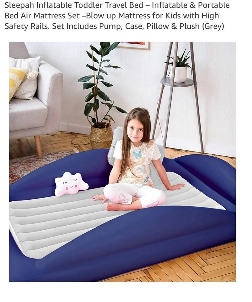 Toddler travel air mattress bed-new -inflatable/portable with el thumbnail