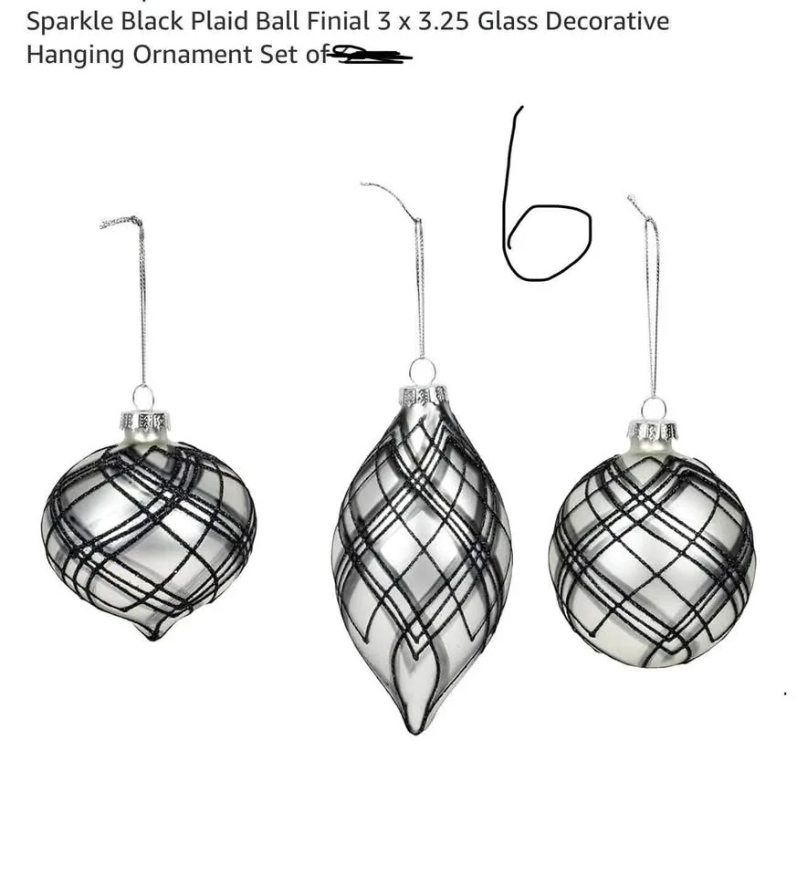 Christmas tree glass bulbs set of 6- new thumbnail