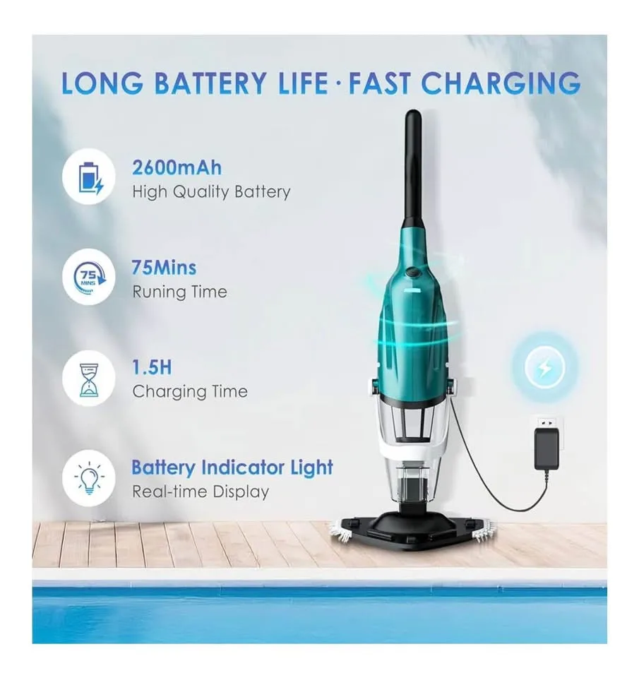 Pool vacuum-new rechargeable/cordless handheld with telescopic p image indicator(3)
