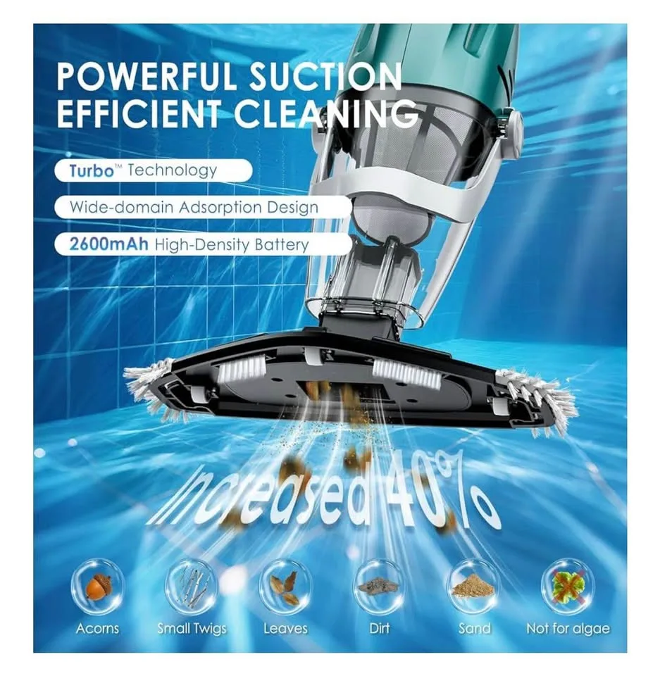 Pool vacuum-new rechargeable/cordless handheld with telescopic p image indicator(4)