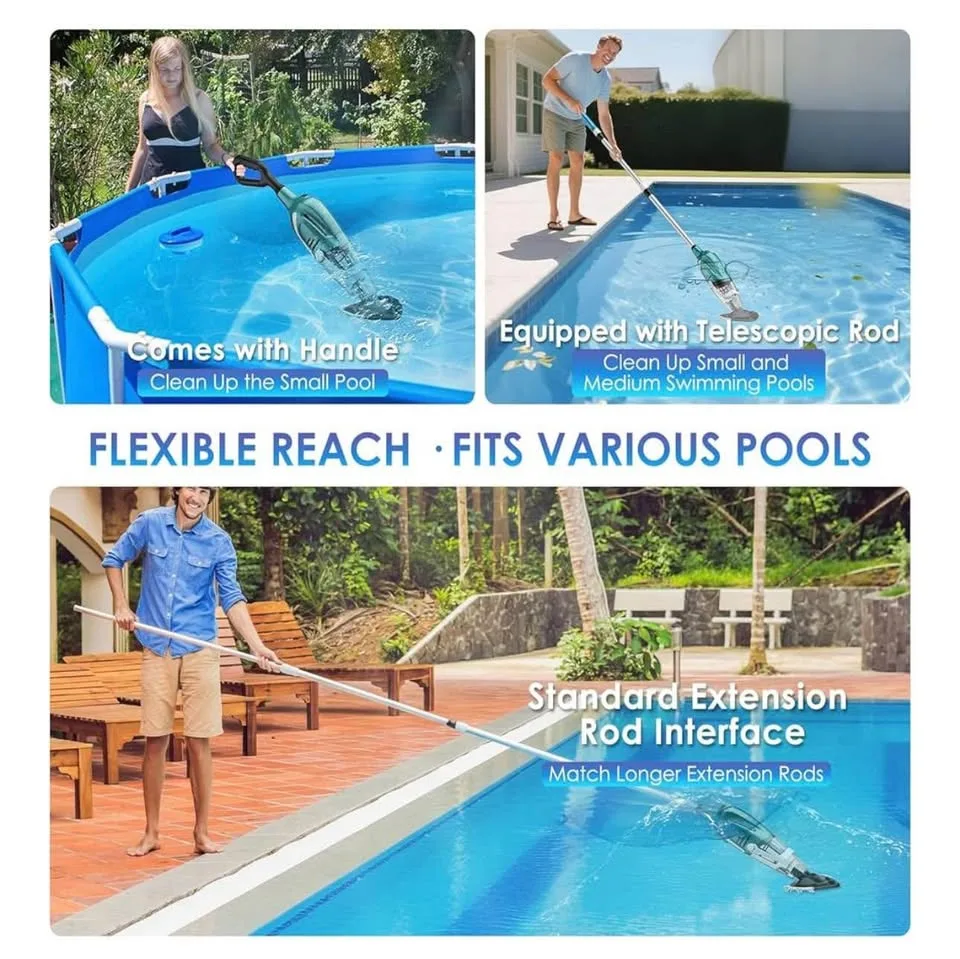 Pool vacuum-new rechargeable/cordless handheld with telescopic p image indicator(5)
