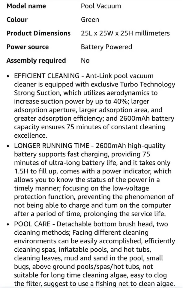 Pool vacuum-new rechargeable/cordless handheld with telescopic p image indicator(7)