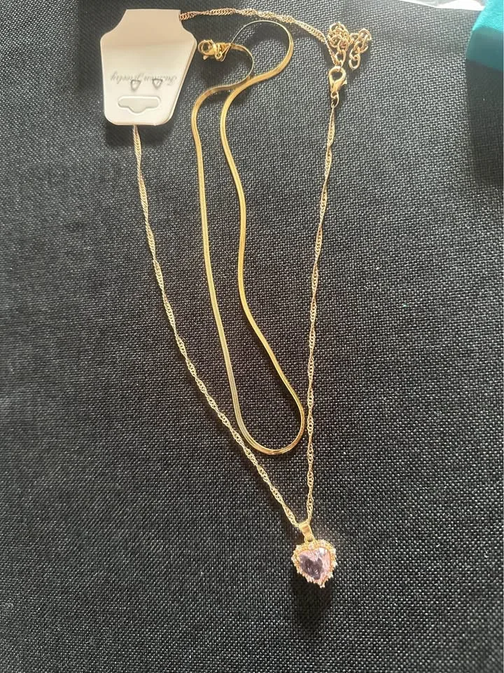 Necklace two piece set for-new-gold plated ￼ image indicator(2)