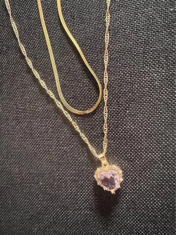 Necklace two piece set for-new-gold plated ￼ image indicator(3)