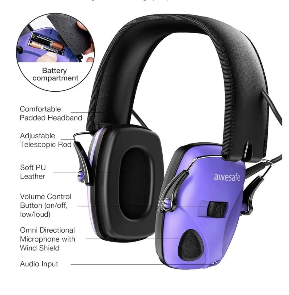 Ear protection/-new-purple for loud noise/hunting, etc. ￼ image indicator(3)