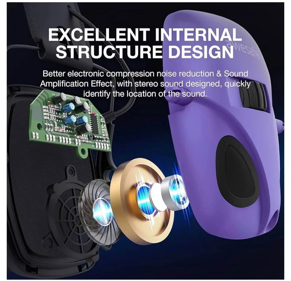 Ear protection/-new-purple for loud noise/hunting, etc. ￼ image indicator(6)