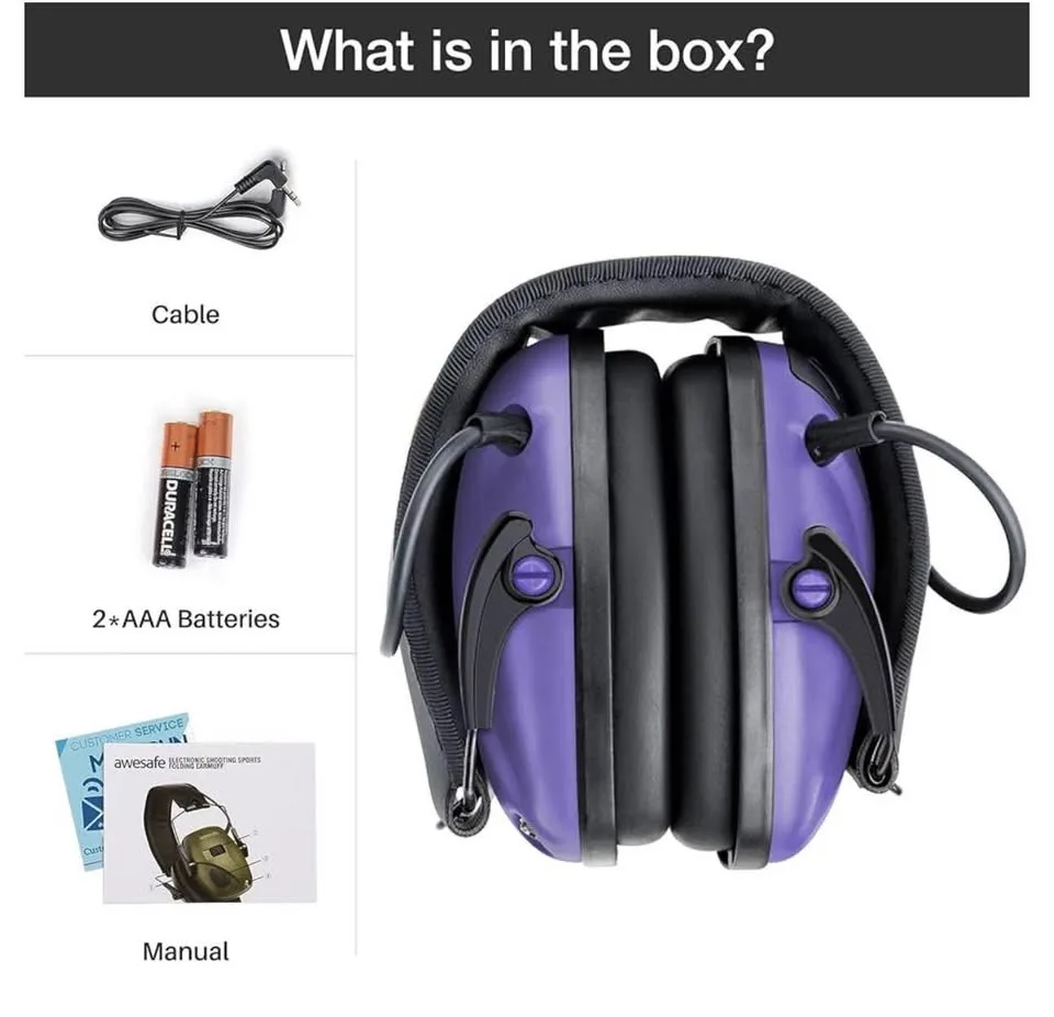 Ear protection/-new-purple for loud noise/hunting, etc. ￼ image indicator(7)