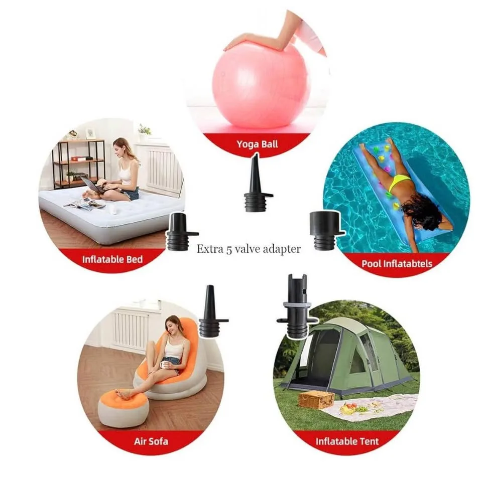 Inflatable pump/rechargeable with hose and attach-new- image indicator(5)