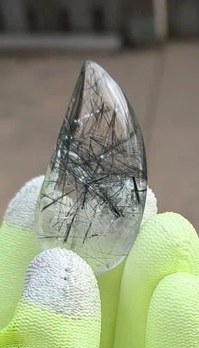 120 CTS Black Rutile Quartz, Cut & Polished